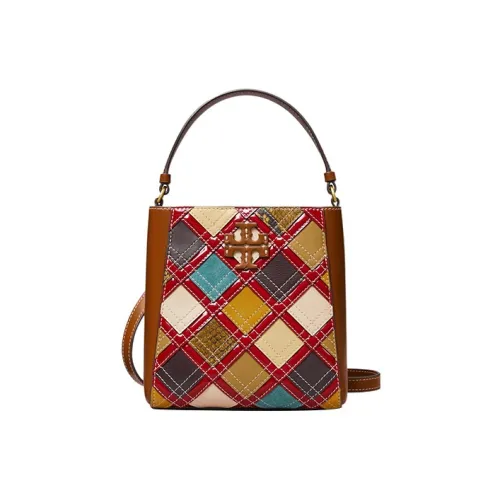 TORY BURCH McGraw Корова Кожа Замша Ведрообразная Сумка Сумка через плечо Сумка Маленькая Женская Коричневая