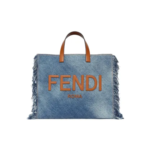 FENDI Деним Тоут Сумка Сумка для покупок Сумка Обычная Мужская Синяя