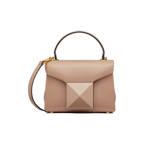 Valentino One Stud Napa Овечья кожа Сумка через плечо Сумка мини Женская Коричневый Розовый