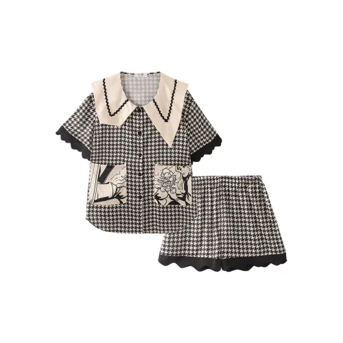 Chun Xi Гусиная лапка Черно-белая панда Женские Пижамные комплекты