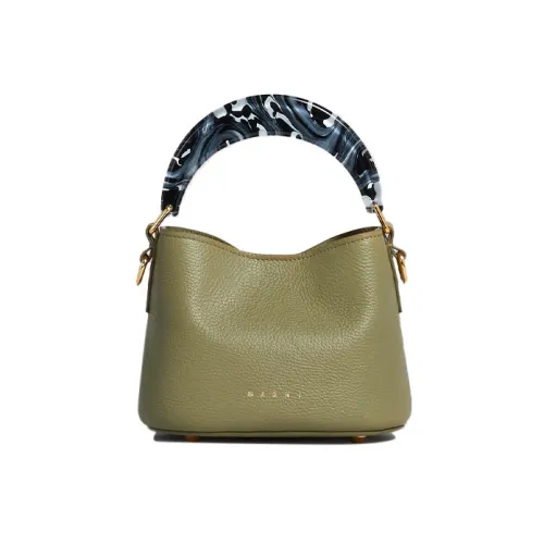 MARNI Venice Телячья кожа Ведрообразная сумка Сумка через плечо Сумка мини Женская Зеленая