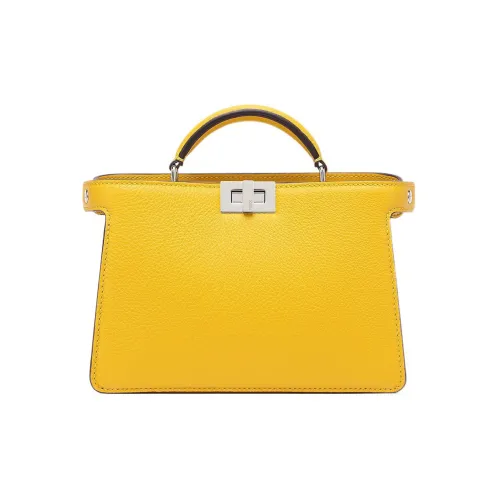 FENDI Peekaboo ISeeU Кожа Сумка через плечо Сумка Женская Желтая