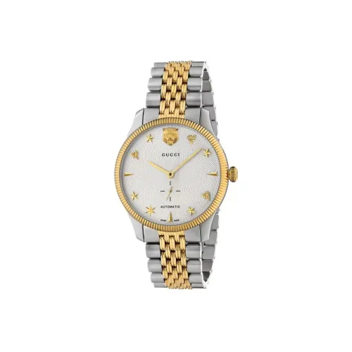 GUCCI Мужские часы Автоматический механический механизм Ремешок из нержавеющей стали Белый циферблат
