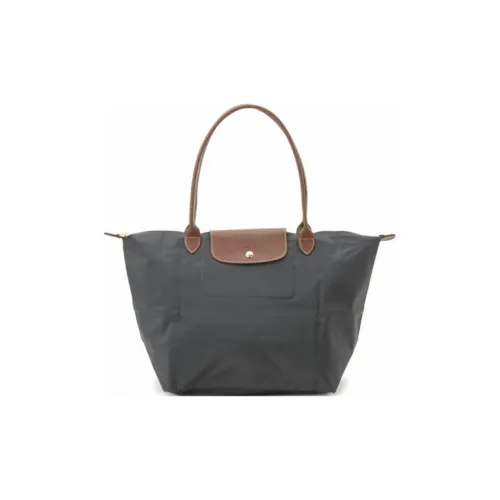 LONGCHAMP Le Pliage Нейлон Коровья кожа Сумка на плечо Сумка Большая Женская Металлический серый