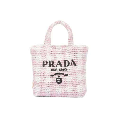 PRADA Солома Прутья ивы And Рафия Сумка Маленькая Женская Снежно-розовая