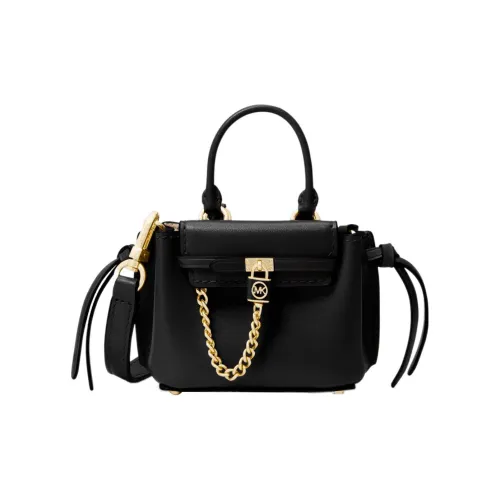 MICHAEL KORS Hamilton Legacy Коровья кожа Маленькая квадратная сумка Сумка на одно плечо Сумка через плечо Мини Женская Черная