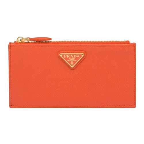 PRADA Saffiano кожаный держатель для карт женский оранжевый