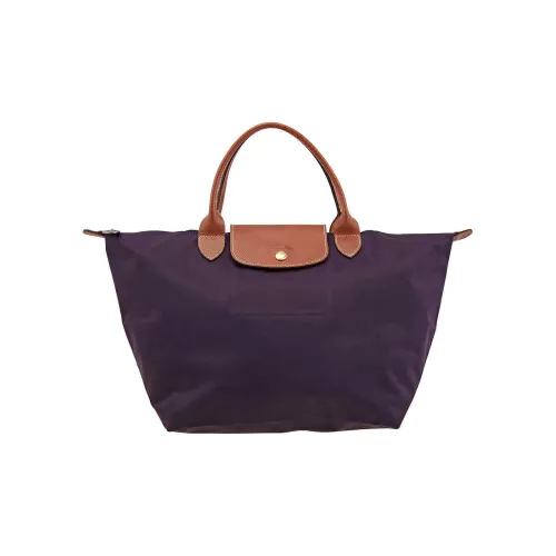LONGCHAMP Le Pliage Коровья кожа с цветным холстом и кожа холст сумка через плечо средний женский черника