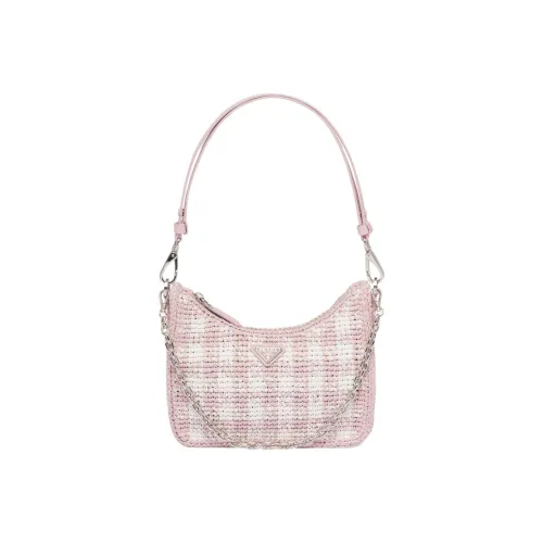 PRADA RE Edition Солома And Прутья ивы Сумка сумка через плечо Женская Снежинка Розовый