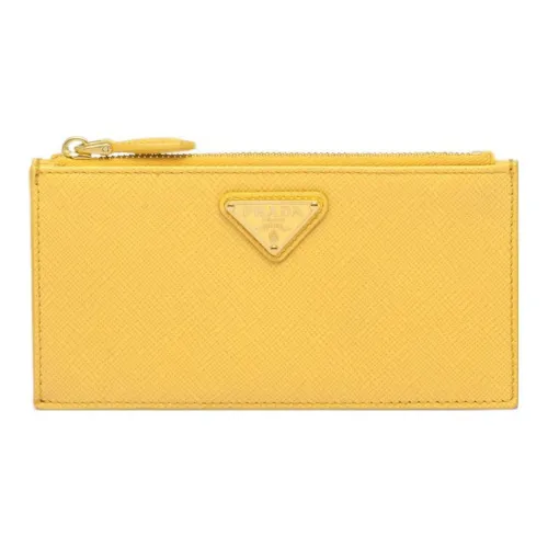PRADA Saffiano кожаный держатель для карт женский солнечно-желтый