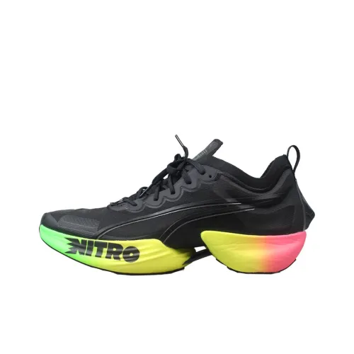 PUMA Fast R Nitro Elite Беговые кроссовки Низкий топ Черный Зеленый Унисекс