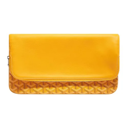 GOYARD Sainte Marie Canvas Leather Clutch Medium Unisex Yellow GOYARD Sainte Marie Холст Кожа Клатч Средний Унисекс Желтый