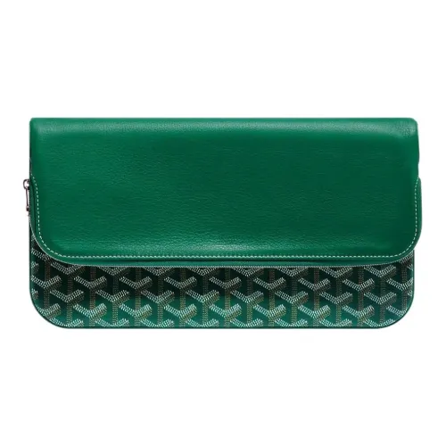 GOYARD Sainte Marie Canvas Leather Clutch Medium Unisex Green GOYARD Sainte Marie Холст Кожа Клатч Средний Унисекс Зеленый