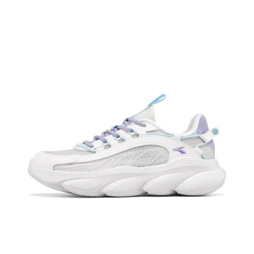 361° Spirit Fox Slip-resistant Abrasion-resistant Breathable Low-Top Running Shoes Women's White Blue Purple