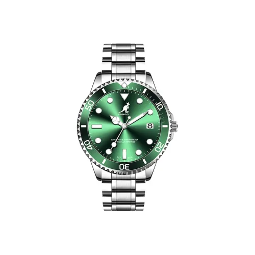 KANGOL Voyager Collection Мужские часы Нержавеющая сталь Кварцевый механизм Металлический ремешок Часы Мужские Зеленый циферблат