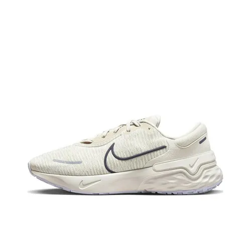 Nike Renew Run 4 Амортизаторы Slip-resistant Низкий Топ Повседневные Беговые кроссовки Мужские Бежевые Белые Черные