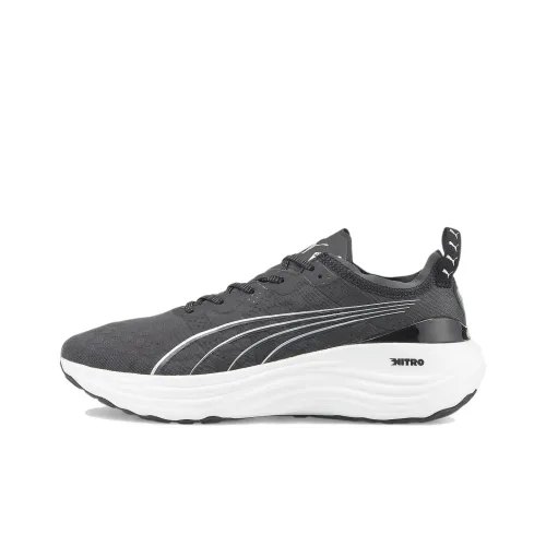 PUMA ForeverRUN Nitro Противоскользящий Устойчивый к истиранию Низкий Топ Беговые кроссовки Мужские Черный Серый