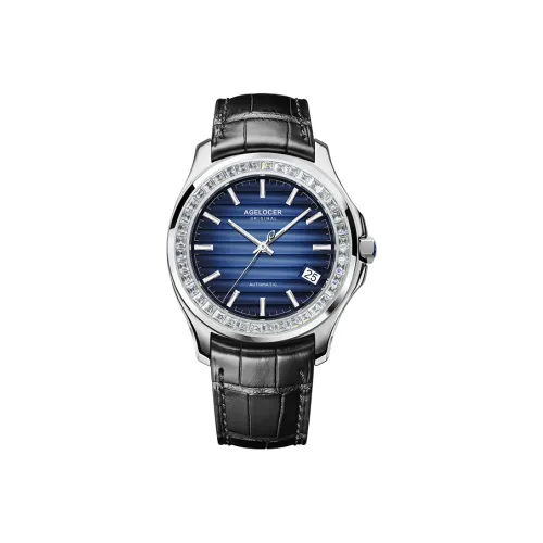 AGELOCER Baikal Автоматический Механический Механизм Часы Мужские Синий Циферблат