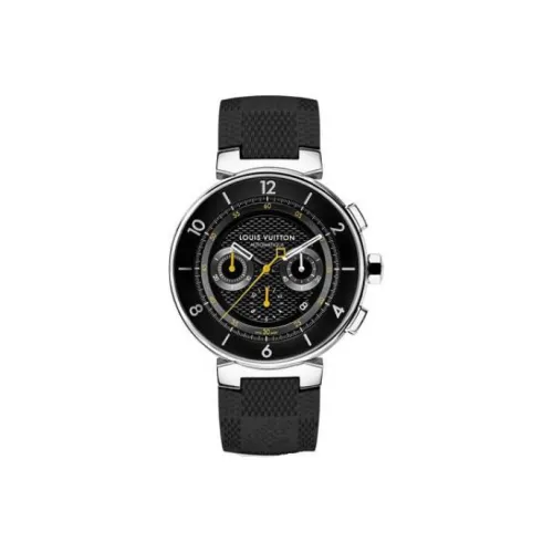 LOUIS VUITTON Мужские часы Автоматический механический механизм Резиновый ремешок 44 мм Черный циферблат