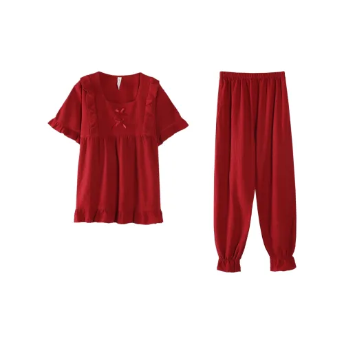 XUANZHITING Красный Женские Пижамные Комплекты