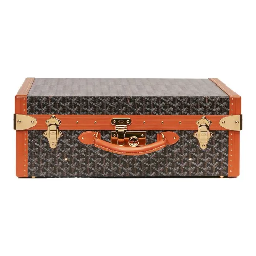 GOYARD Grand Hôtel Холст с кожей Твердый Чехол Сумка Унисекс Коричневый