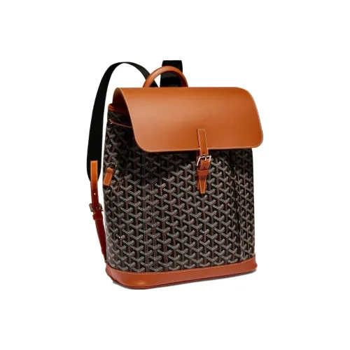 GOYARD Alpin Холст и Кожа Рюкзак Средний Унисекс Коричневый
