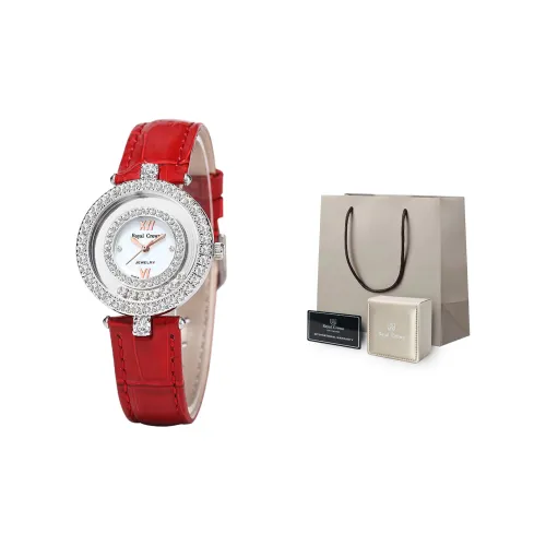 ROYAL CROWN RC Кварцевый механизм Часы Женские Белый циферблат RC3628P Красный B