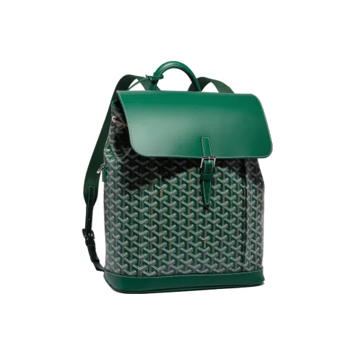 GOYARD Alpin Холст и Кожа Рюкзак Средний Унисекс Зеленый