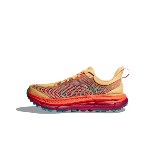 HOKA ONE ONE Mafate Speed 4 Амортизаторы Slip-resistant Abrasion-resistant Низкий топ Повседневные беговые кроссовки Мужские Розовые