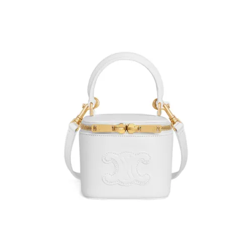 CELINE Гладкая коровья кожа Макияж Чехол Сумка через плечо Сумка мини Женская Арктический белый