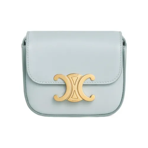 CELINE Claude Телячья кожа Сумка через плечо Мини Женская Нежно-голубая