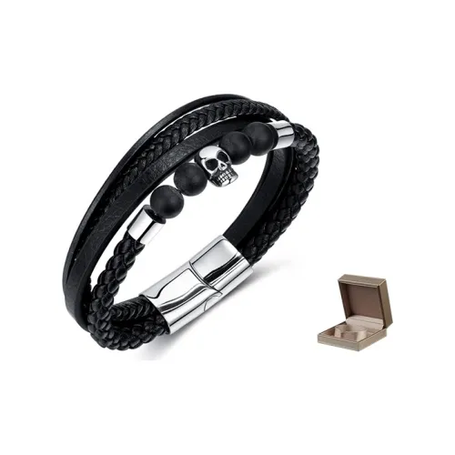 KENMO Кожа, Титановая сталь Наручные повязки Черная коробка Мужской