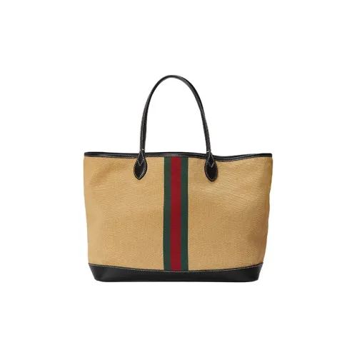 GUCCI Ophidia Холст с кожей Комбинированный Тоут Сумка Сумка для покупок Сумка Большая Мужская Светлый Умбра