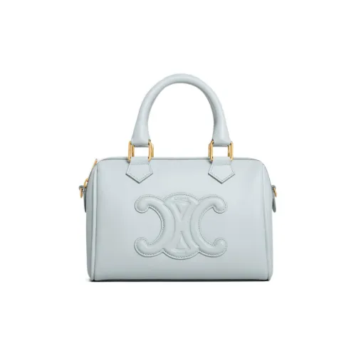 CELINE Triomphe Гладкая коровья кожа Бостон Сумка через плечо Сумка Маленькая Женская Нежно-голубая