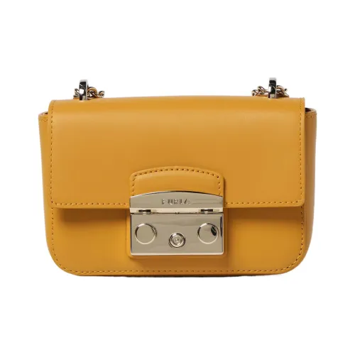 Furla Metropolis Collection Кожа Сумка через плечо Маленькая Женская Желтая