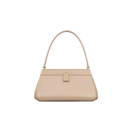 DIOR Ключ Гладкая коровья кожа Сумка Сумка через плечо Средняя Женская Бежевая