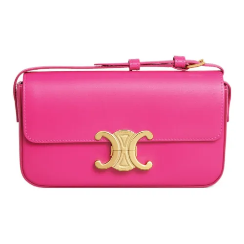 CELINE Triomphe Коровья кожа Сумка через плечо Сумка Сумка через плечо Женская Ярко-розовая