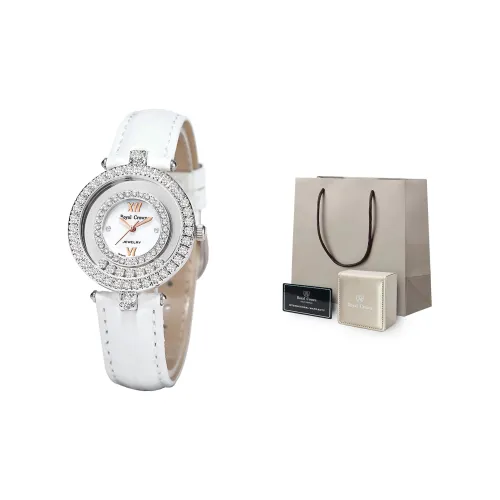 ROYAL CROWN RC Кварцевый механизм натуральная кожа ремешок часы женские белый циферблат модель RC3628P серия BB