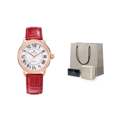 ROYAL CROWN RC Кварцевый механизм Часы Женские Белый циферблат RC4601P Красный MB