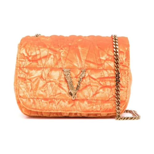 VERSACE Сумка из коровьей кожи с бархатом цепочка сумка через плечо женская оранжевая