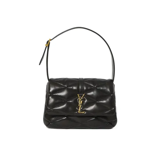 SAINT LAURENT Лоскутная вышивка сумка из овечьей кожи сумка через плечо женская черная