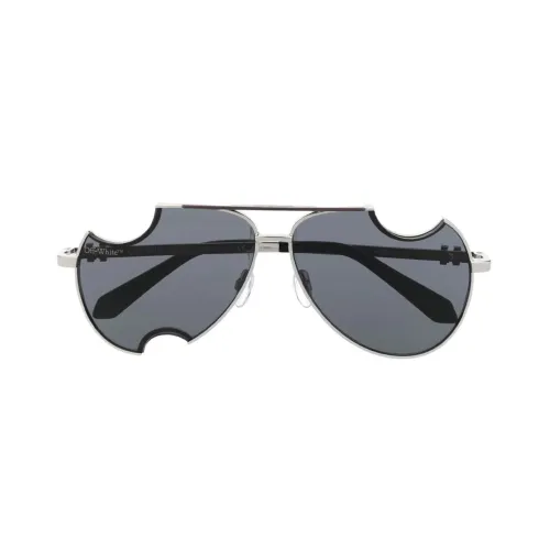 Off Белые Солнцезащитные Очки Серебряные Унисекс