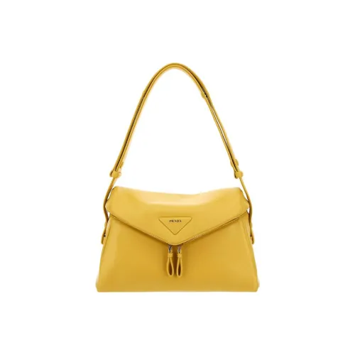 PRADA Мягкая овчина кожа сумка через плечо обычная женская желтая