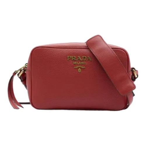 PRADA Сумка через плечо из телячьей кожи женская красная