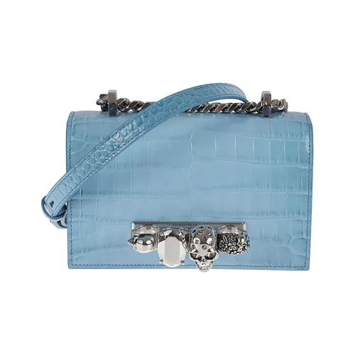 Alexander McQueen Сумка через плечо из коровьей кожи женская светло-синяя