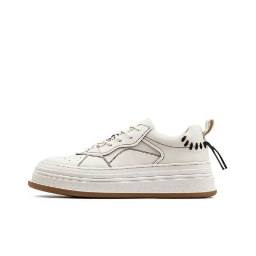 MADEN Износостойкие визуально увеличивающие рост Низкие повседневные мужские туфли Мужские Белые