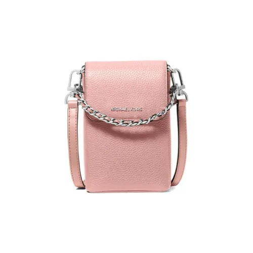 MICHAEL KORS Jet Set Зернистая текстура кожа Личи Коровья кожа Чехол для телефона Сумка через плечо Маленькая Женская Розовая