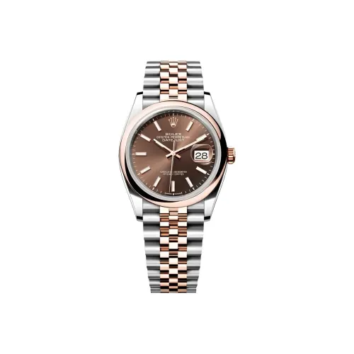 ROLEX Log Series Автоматический Механический Часы Мужские 36 мм Кофейный Циферблат Часы Оистерстил Корпус