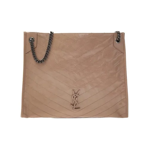SAINT LAURENT Niki Коровья кожа Тоут Сумка Сумка для покупок Сумка Сумка через плечо Женская Светлый Умбра