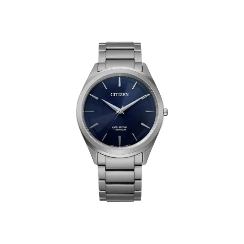 CITIZEN Ecology Drive Collection Светильник Кварцевый механизм Титан Ремешок Часы Мужские Синий циферблат BJ6520 82L
